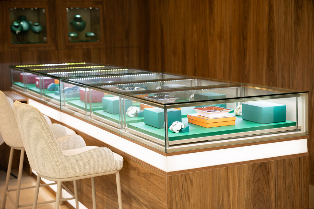Walnut and glass display case