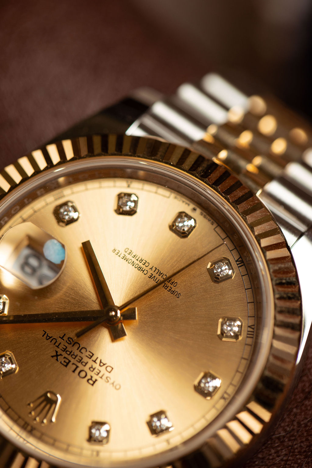 Gold Datejust, diamond indices