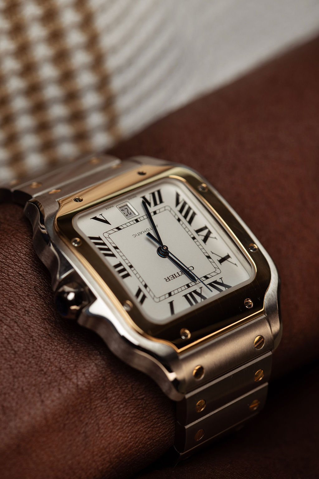 Two-tone square watch